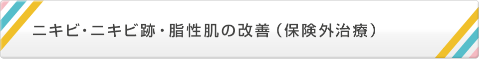 ニキビ・ニキビ跡・脂性肌の改善