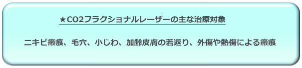 CO2フラクショナルレーザーの主な治療対象